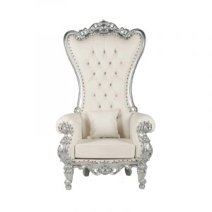 Throne Chair Silver/White