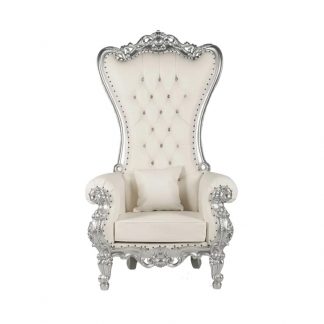 Throne Chair Silver/White