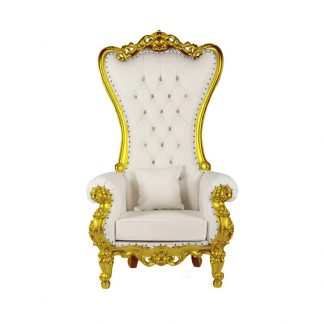 Throne Chair Gold/White